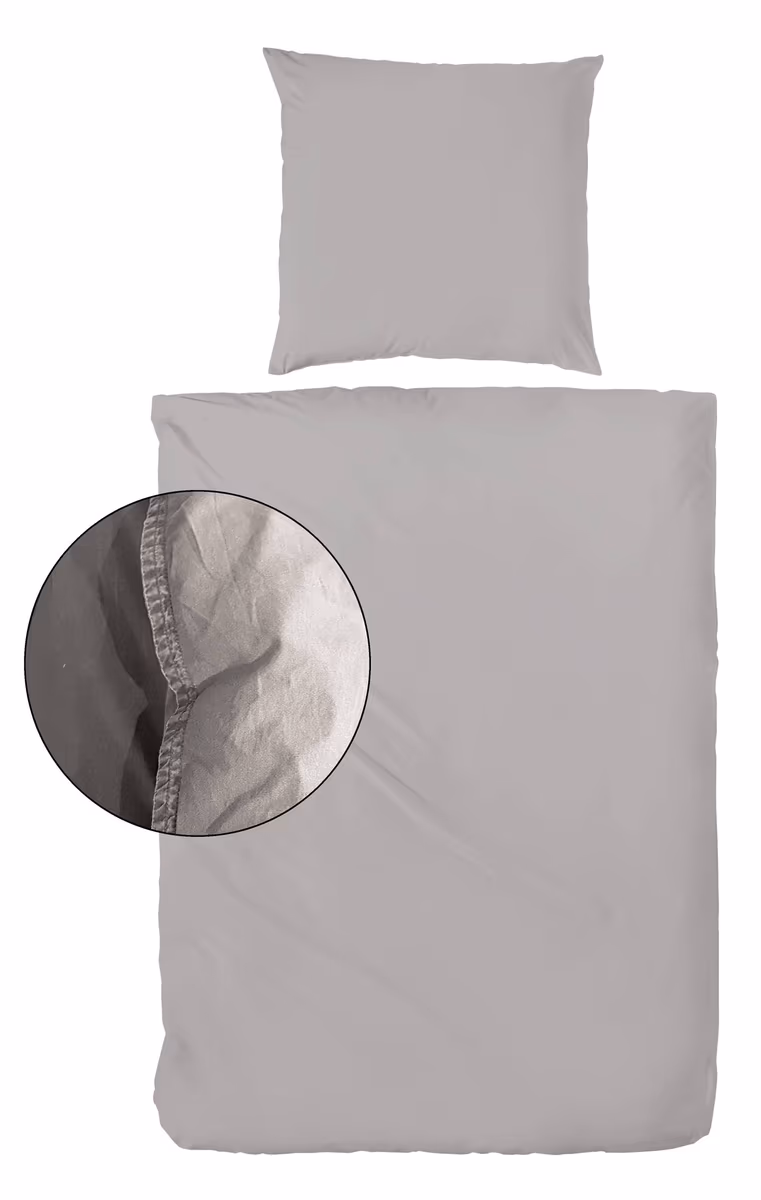 Renforce-Bettwäsche, stonewashed, 135x200cm, Kitt