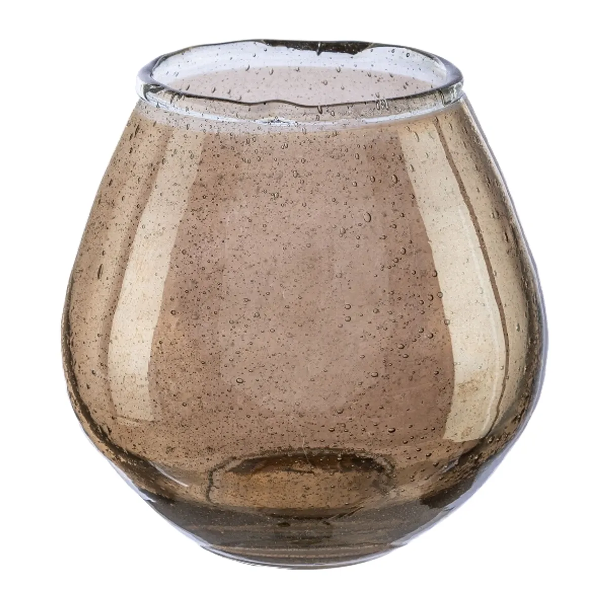 Glas Vase Merle 11 cm Deko Glasvase braun klein