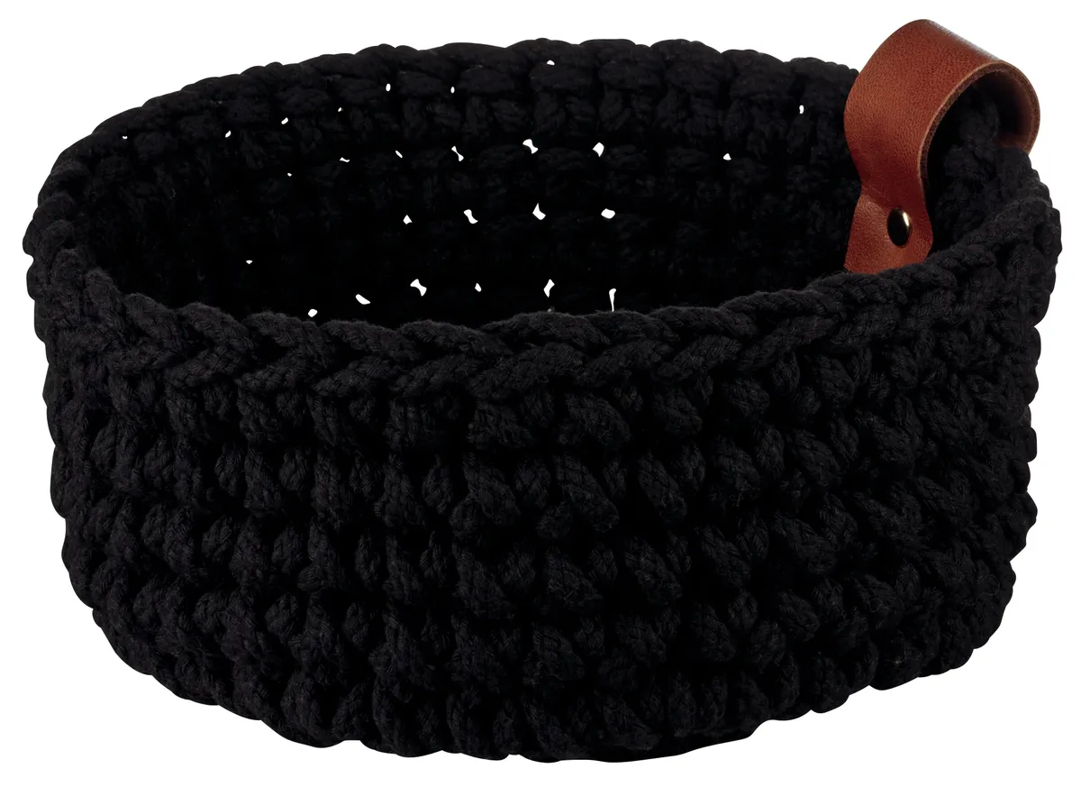 ASA Häkelkorb M schwarz Baumwollkorb Aufbewahrung