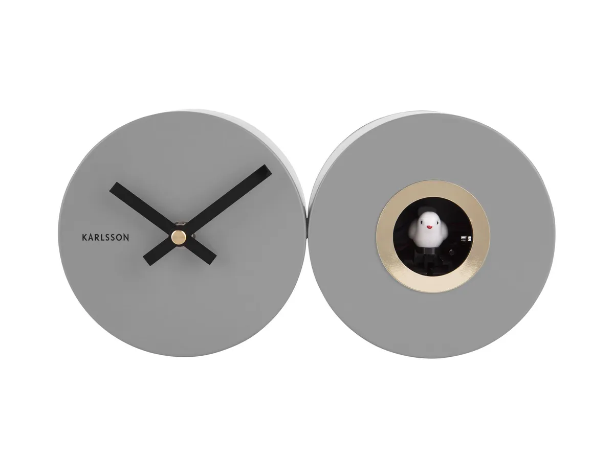 Karlsson Wanduhr Duo cuckoo, mouse grey