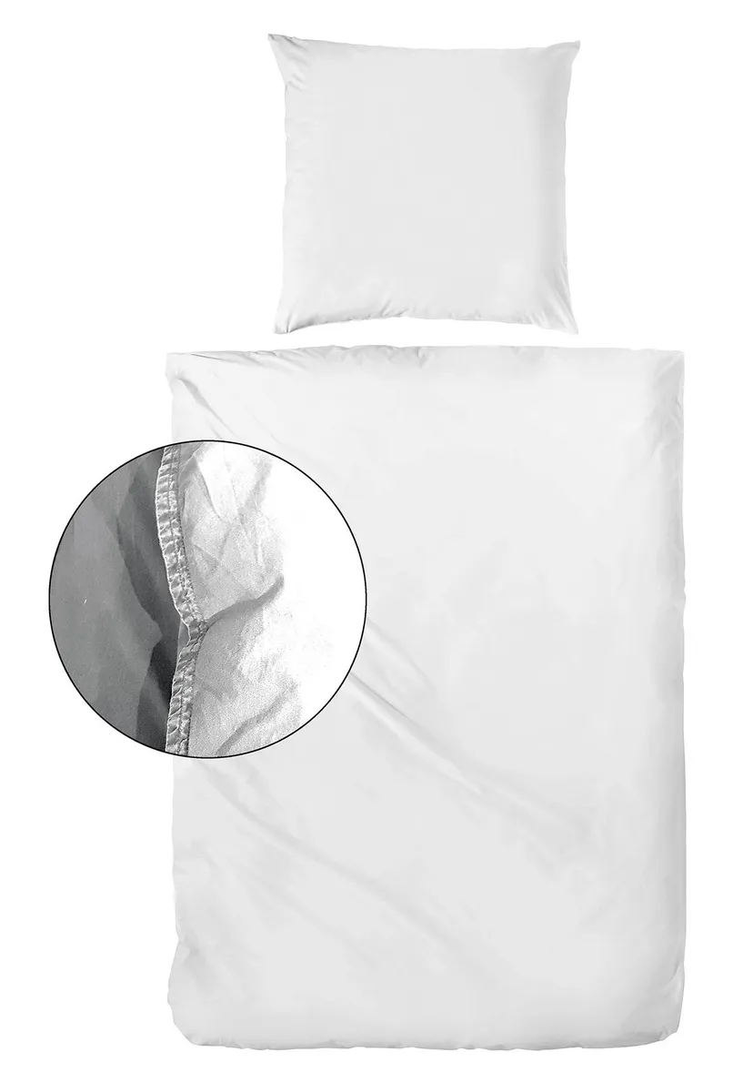 Renforce-Bettwäsche, stonewashed, 135x200cm, Weiß