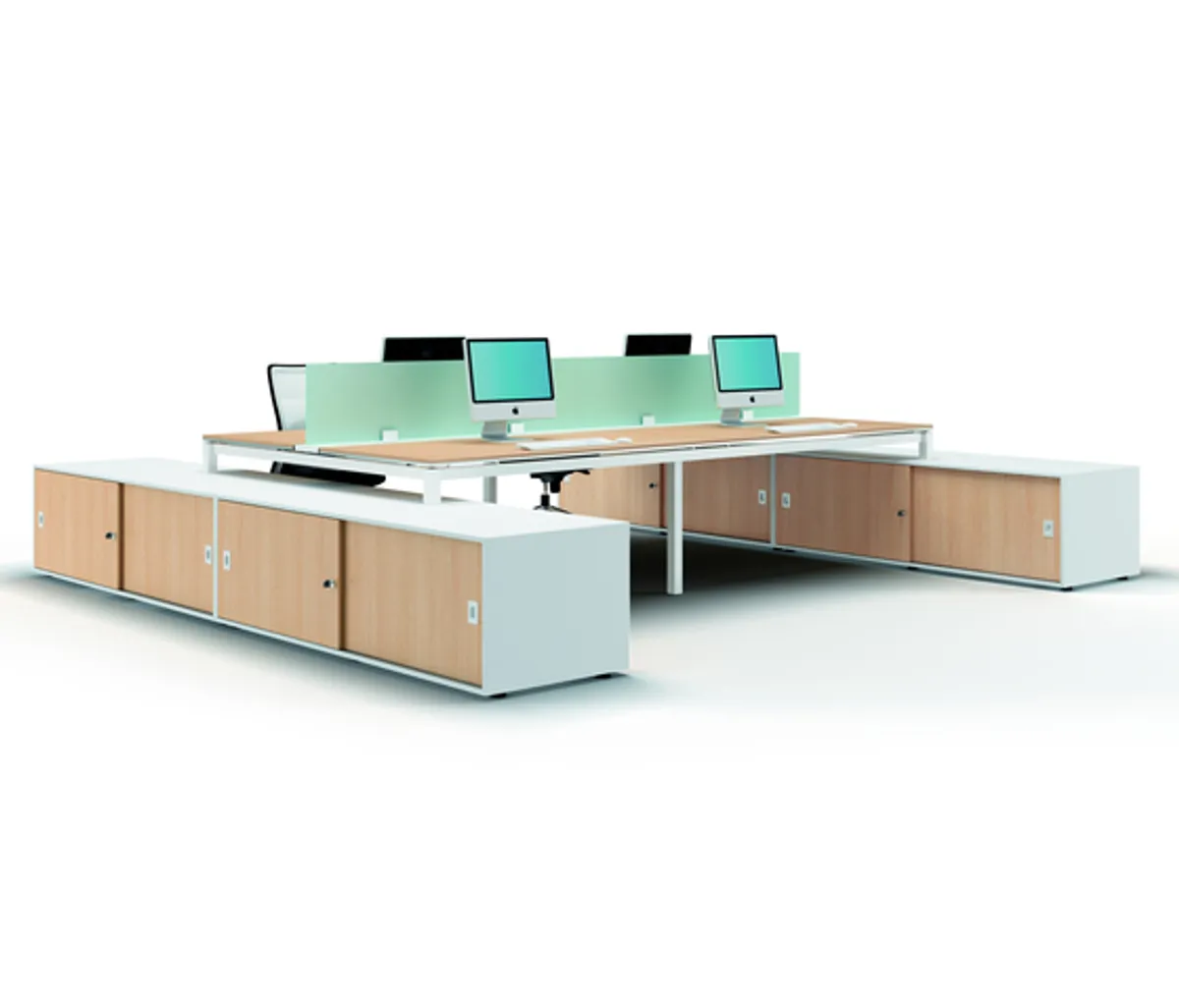 Büro-Tischsystem "X4" von Quadrifoglio