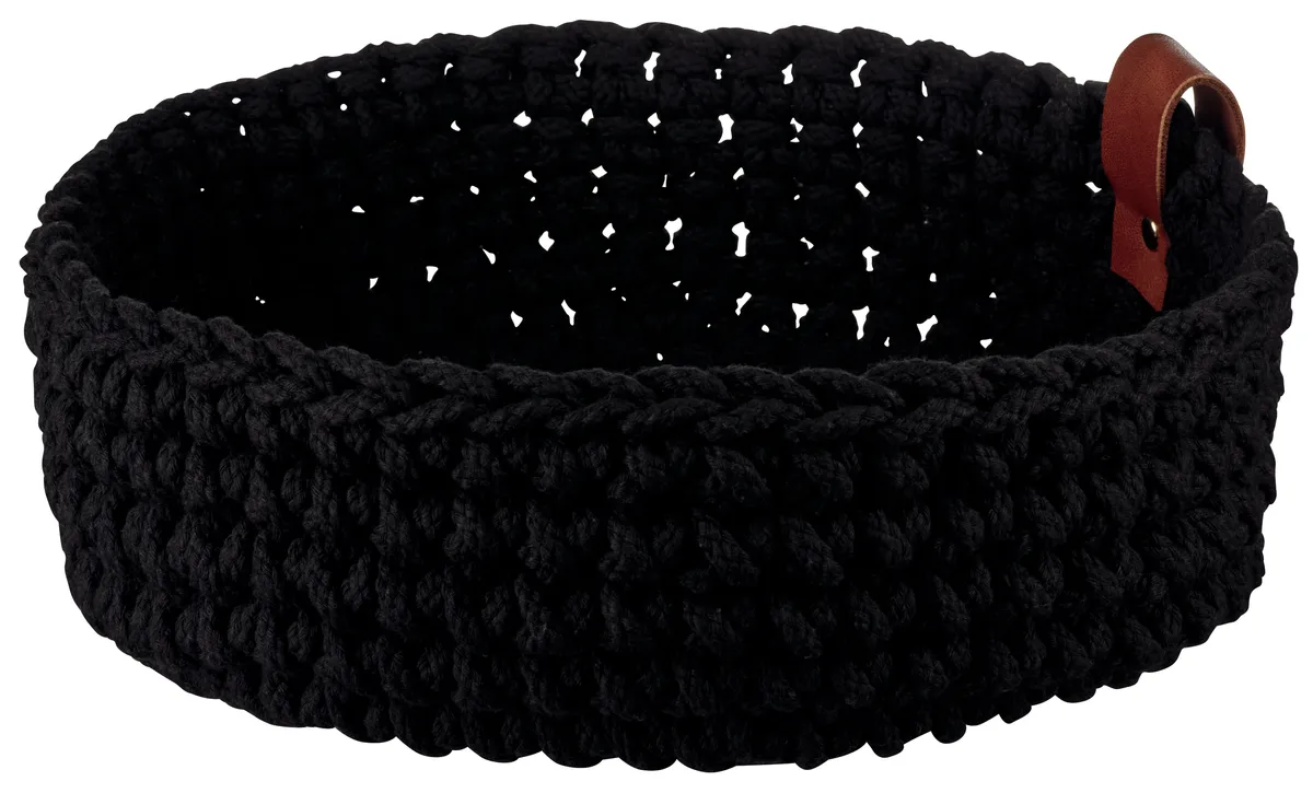 ASA Häkelkorb L schwarz Baumwollkorb Aufbewahrung