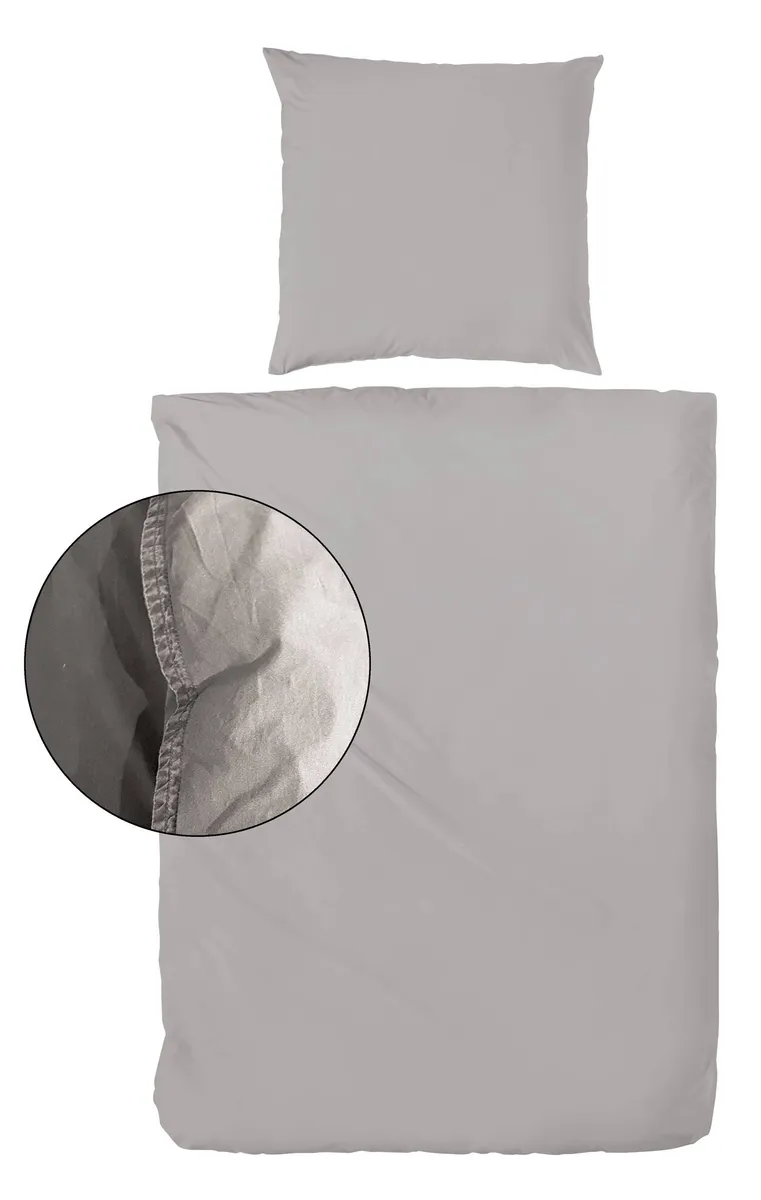 Renforce-Bettwäsche, stonewashed, 155x220cm, Kitt