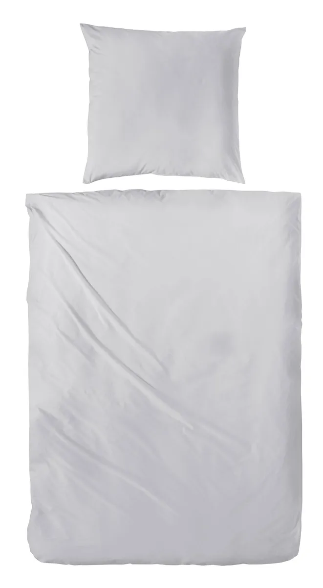 Luxus-Satin-Bettwäsche, 155x200cm, Silber
