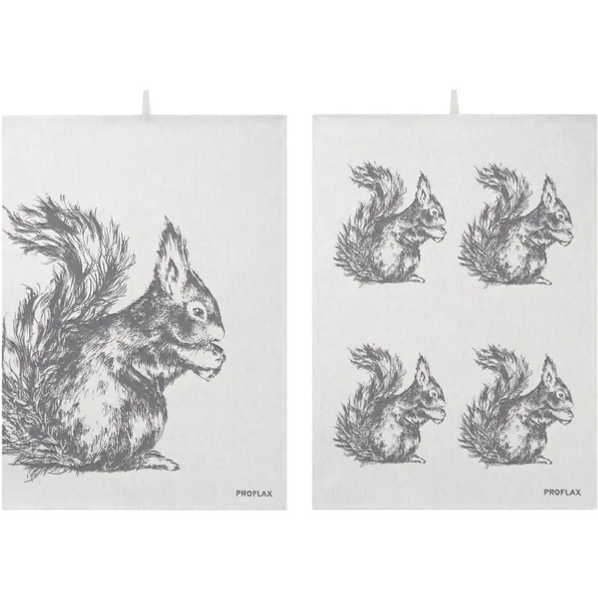 Proflax Geschirrtuch Eichhörnchen i - Platzset Silber Weihnachtlich 35x50cm