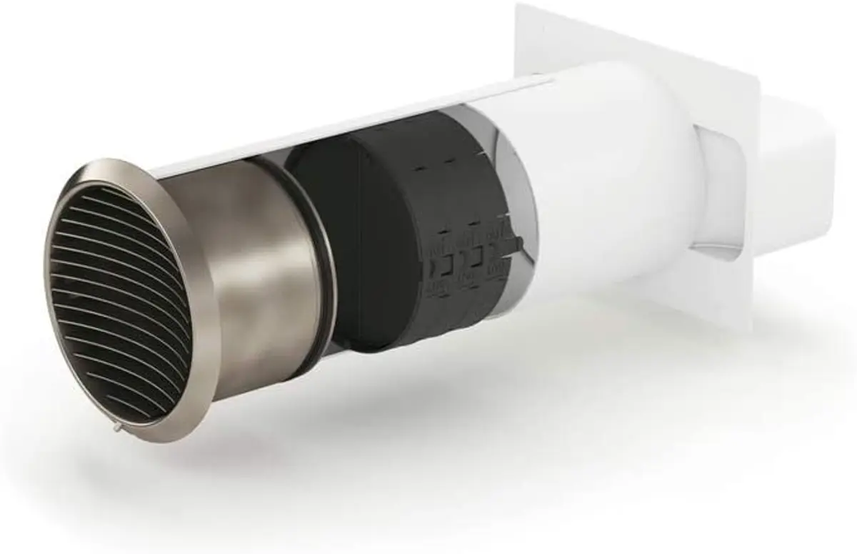 Naber 4043072 Turbo® 150 Mauerkasten inkl. THERMOBOX, weiß, Edelstahl, Rechteckanschluss/Compair flow (System Ø 150)