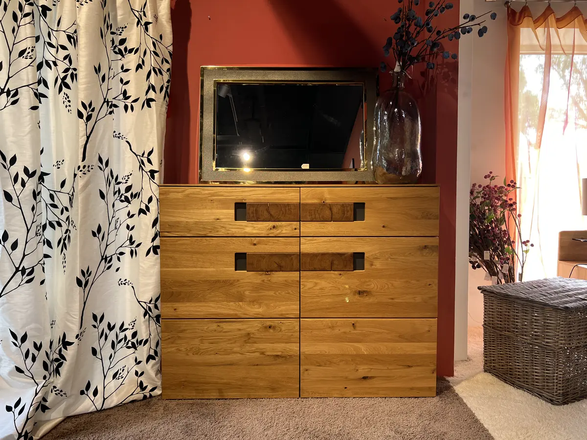 Natura Baltimore Kommode Wildeiche massiv geölt B 120cm / H 95 cm / T 40 cm 