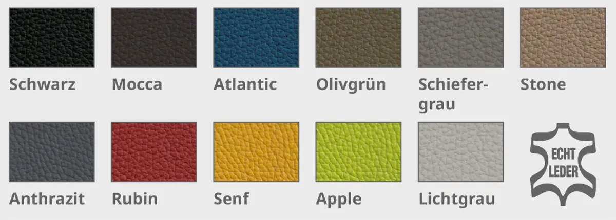 11 Farben Echtleder