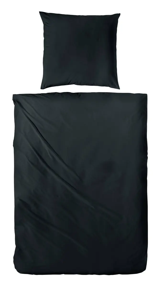 Luxus-Satin-Bettwäsche, 135x200cm, Schwarz