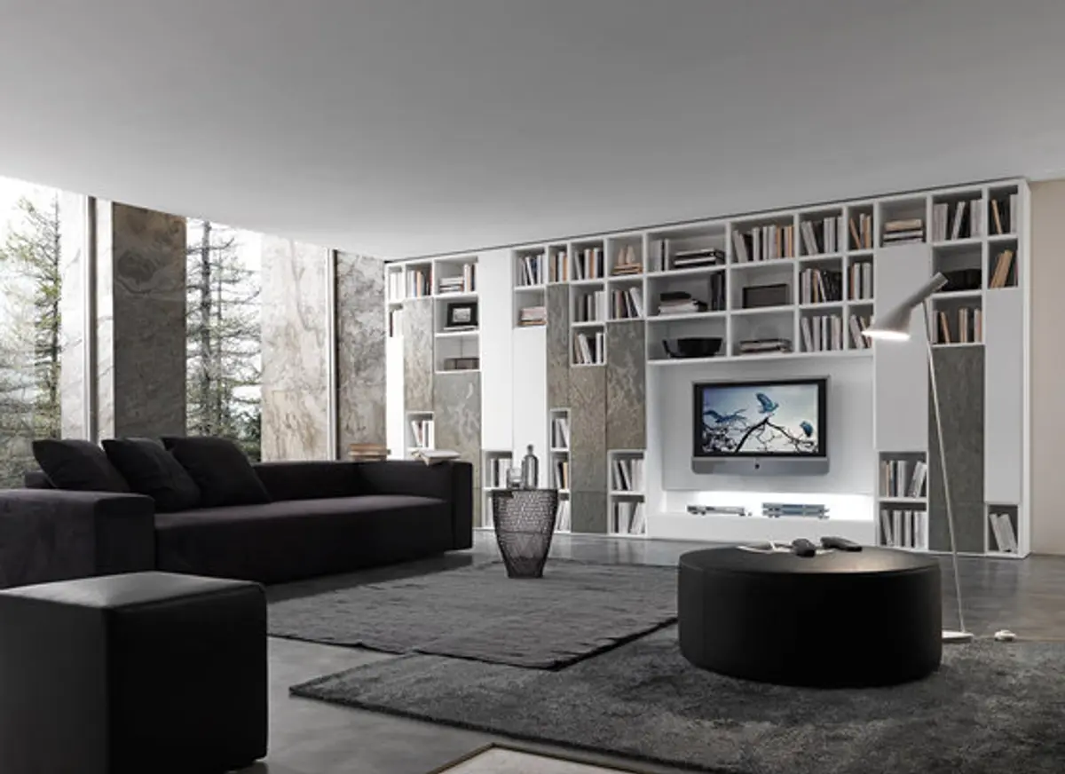 Wohnwand "Pari & Dispari Drehtüren" von Presotto