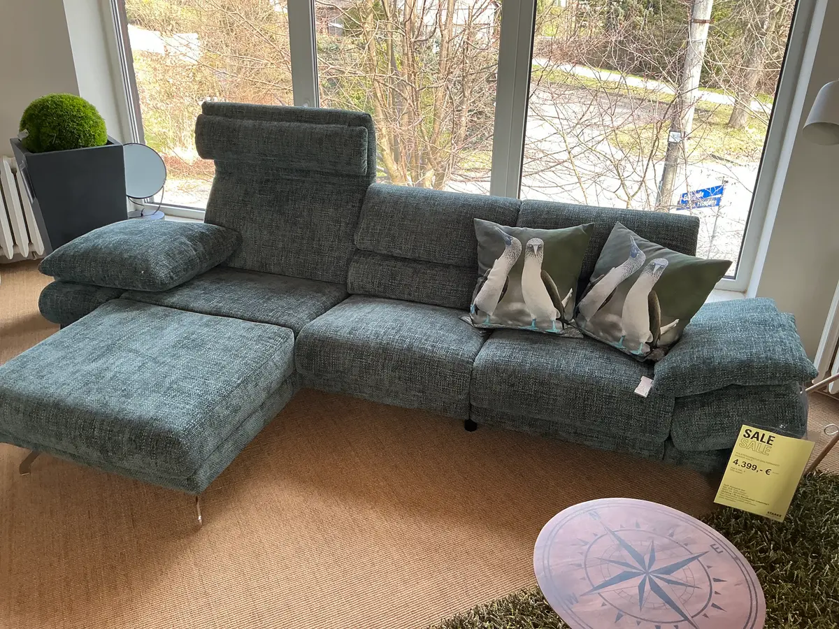 Polstergarnitur Akador Gold San Fernando Ecksofa Stoff Renegade teal 