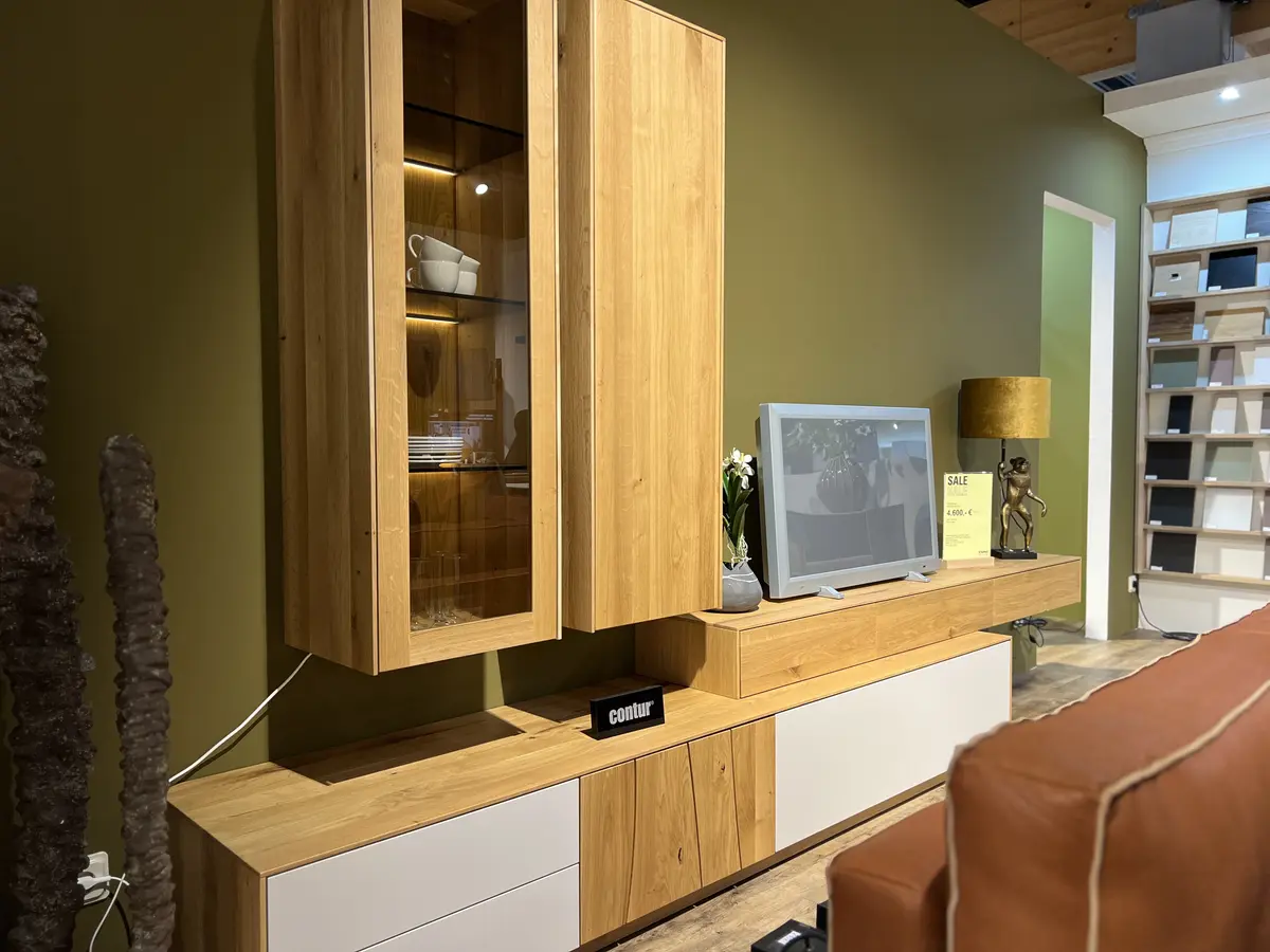 Wohnwand Contur Mileto Weiß Asteiche