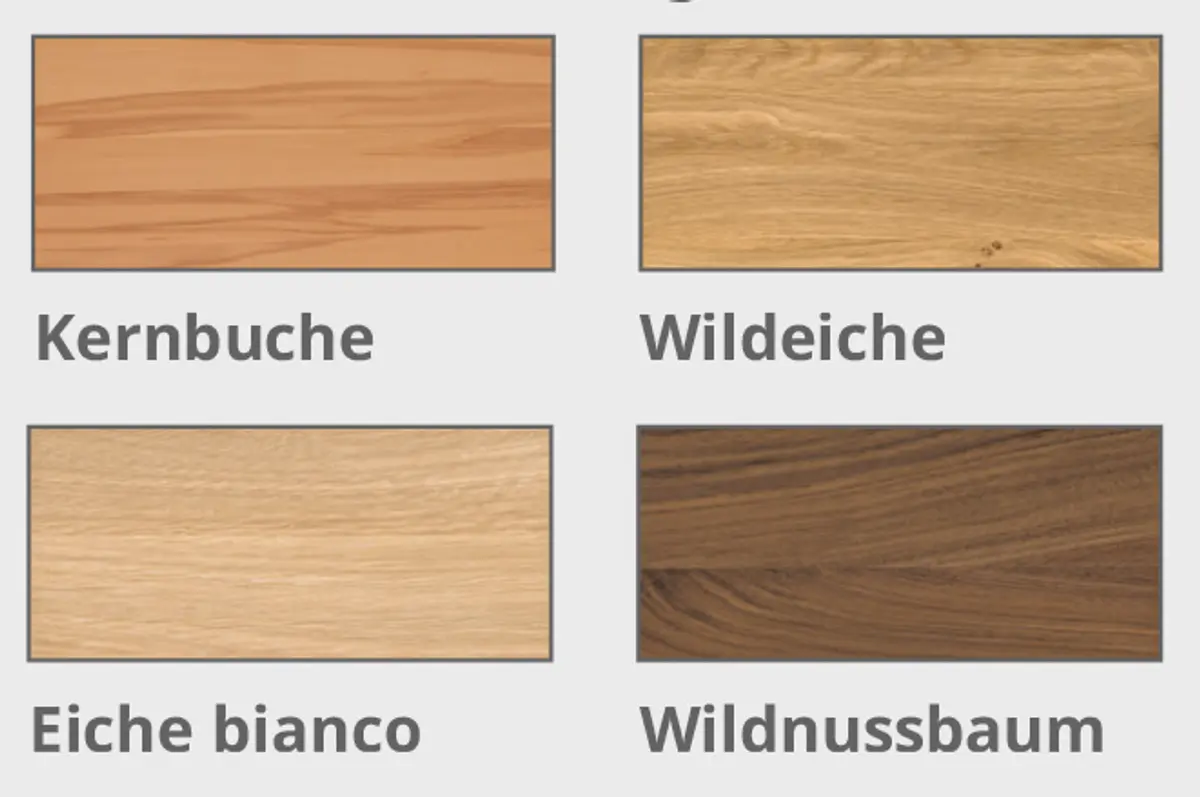 4 Holzausführungen