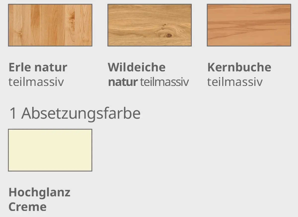3 Holzausführungen