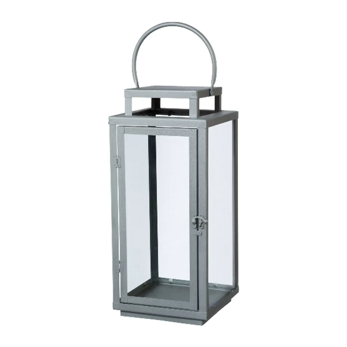 Metall Laterne AMBIENTE grau klein 13x13x31 cm Dekolaterne