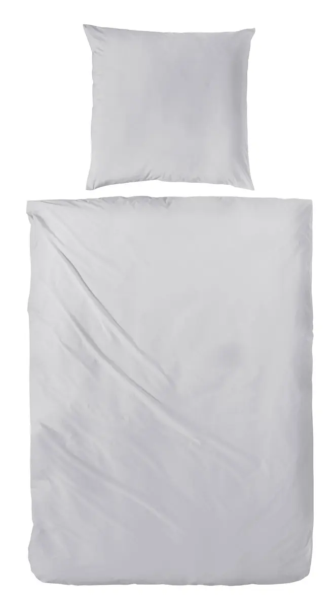 Luxus-Satin-Bettwäsche, 155x200cm, Silber