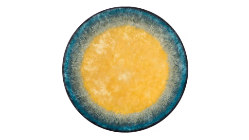 Bretz Teppich rund Sunrise Blau Gelb 240 cm