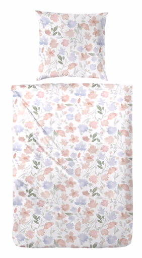 Perkal-Bettwäsche, 155x220cm, Blumen Muster