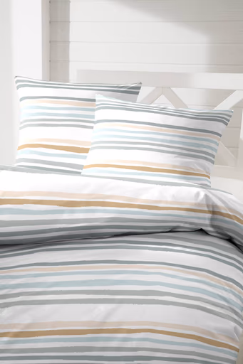 Perkal-Bettwäsche, 135x200cm, Gestreift