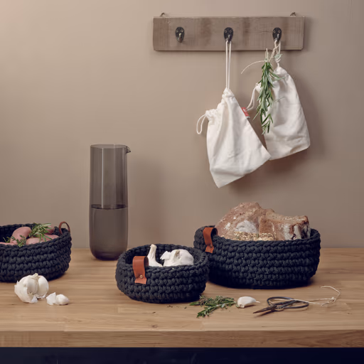 ASA Häkelkorb S schwarz Baumwollkorb Aufbewahrung