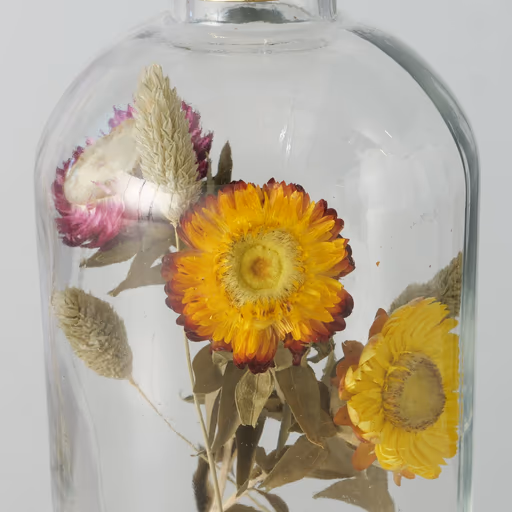 Kerzenleuchter NOVARA mit Trockenblumen Deko Vintage