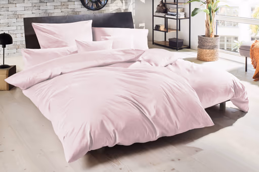 Luxus Satin-Bettwäsche,135x200cm, Puder