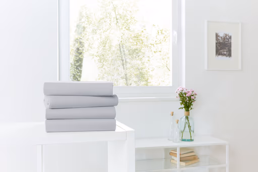 Topper-Spannbetttuch, Elastan, 190x200cm, hellgrau