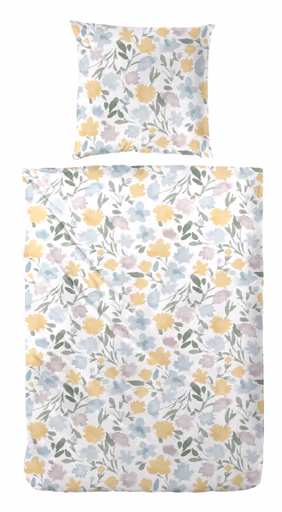 Perkal-Bettwäsche, 135x200cm, Blumen Muster