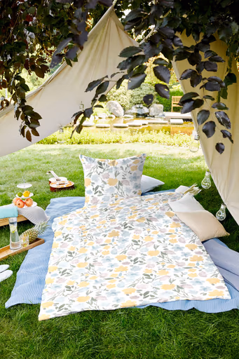 Perkal-Bettwäsche, 135x200cm, Blumen Muster