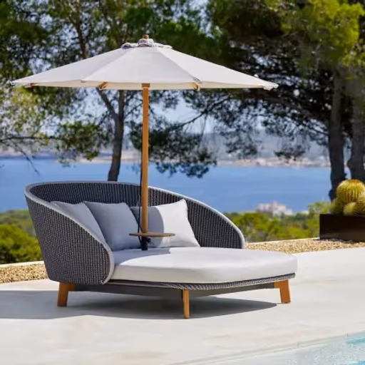 Cane-line CLASSIC Sonnenschirm, 240 cm, rund, niedrig