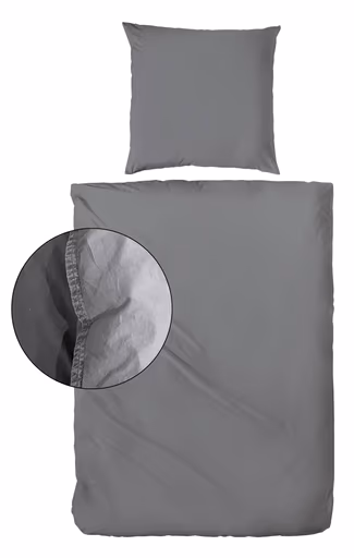Renforce-Bettwäsche, stonewashed, 135x200cm, Anthrazit