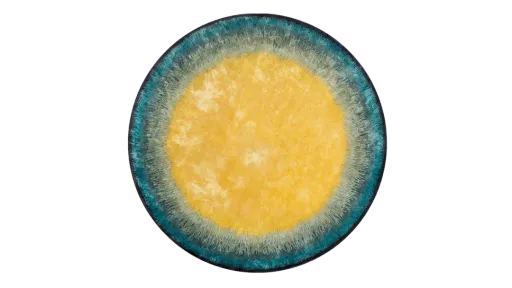 Bretz Teppich rund Sunrise Blau Gelb D: 240 cm