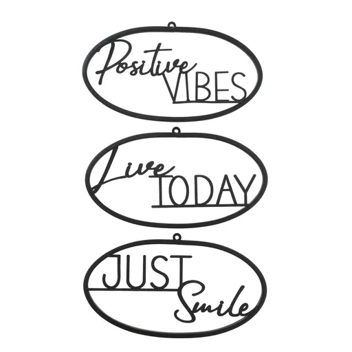  Blechschild mit Spruch SMILE Dekoschild Metall von Boltze Positive Vibes