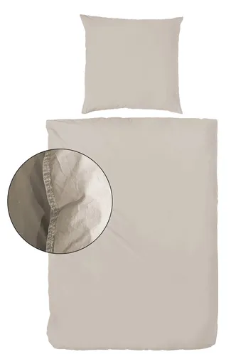 Renforce-Bettwäsche, stonewashed, 155x220cm, Leinen