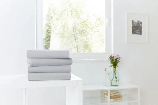 Topper-Spannbetttuch, Elastan, 100x200cm, hellgrau