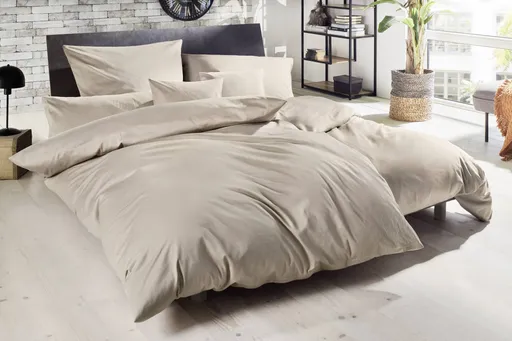 Luxus-Satin-Bettwäsche, 155x200cm, Taupe