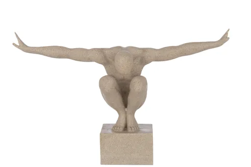J-LINE Athlet auf Sockel Skulptur Deko-Figur