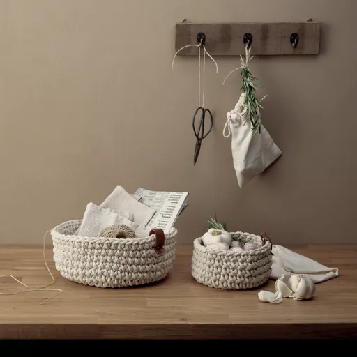 ASA Häkelkorb L ecru Baumwollkorb Beige Aufbewahrung