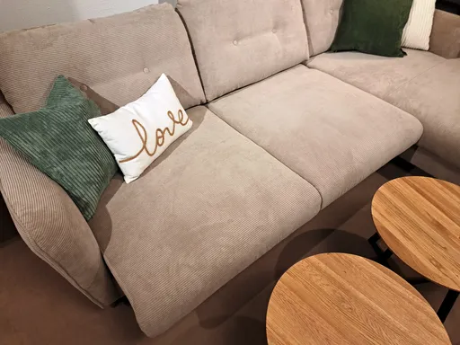 Polstergarnitur PO1046 in Feincord Sand