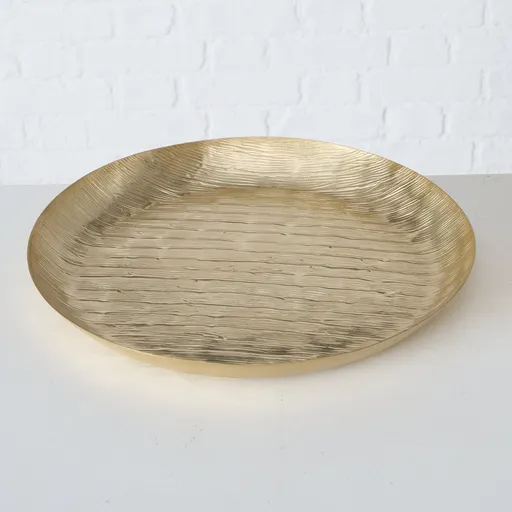 Deko Schale Gold Dekotablett "Shine" tief/flach 2 Stck. Set