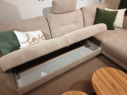 Polstergarnitur PO1046 in Feincord Sand