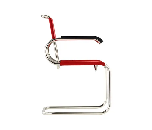 Bauhaus-Freischwinger mit Armlehnen "D40" von TECTA