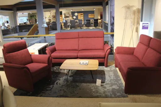 Polstergruppe Global Arima Rot Sofa-Garnitur mit elektrischer Relaxfunktion