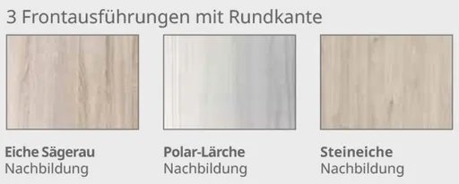 3 Frontausführungen mit Rundkante