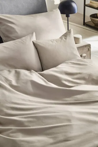 Luxus-Satin-Bettwäsche, 155x200cm, Taupe