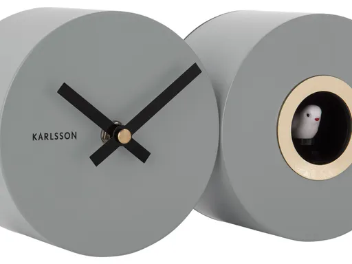 Karlsson Wanduhr Duo cuckoo, mouse grey