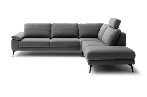 Ecksofa Enna - 3-Sitzer, Ecke rechts, Sitzvorzug (motorisch), Stoff, Graphit