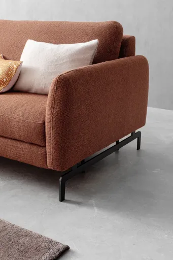 Ecksofa Enna - Longchair Links mit 1,75-Sitzer, inkl. motorischer Relaxfunktion Longchair, Stoff, Terracotta