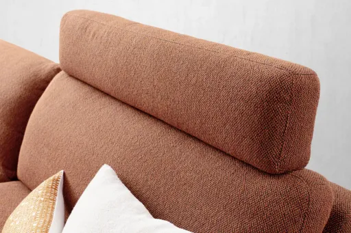 Ecksofa Enna - Longchair Links mit 1,75-Sitzer, inkl. motorischer Relaxfunktion Longchair, Stoff, Terracotta